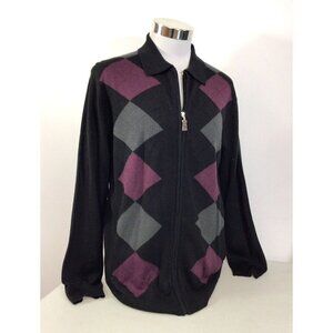 Arnold Palmer Wool Sweater Full Zip Mens Medium